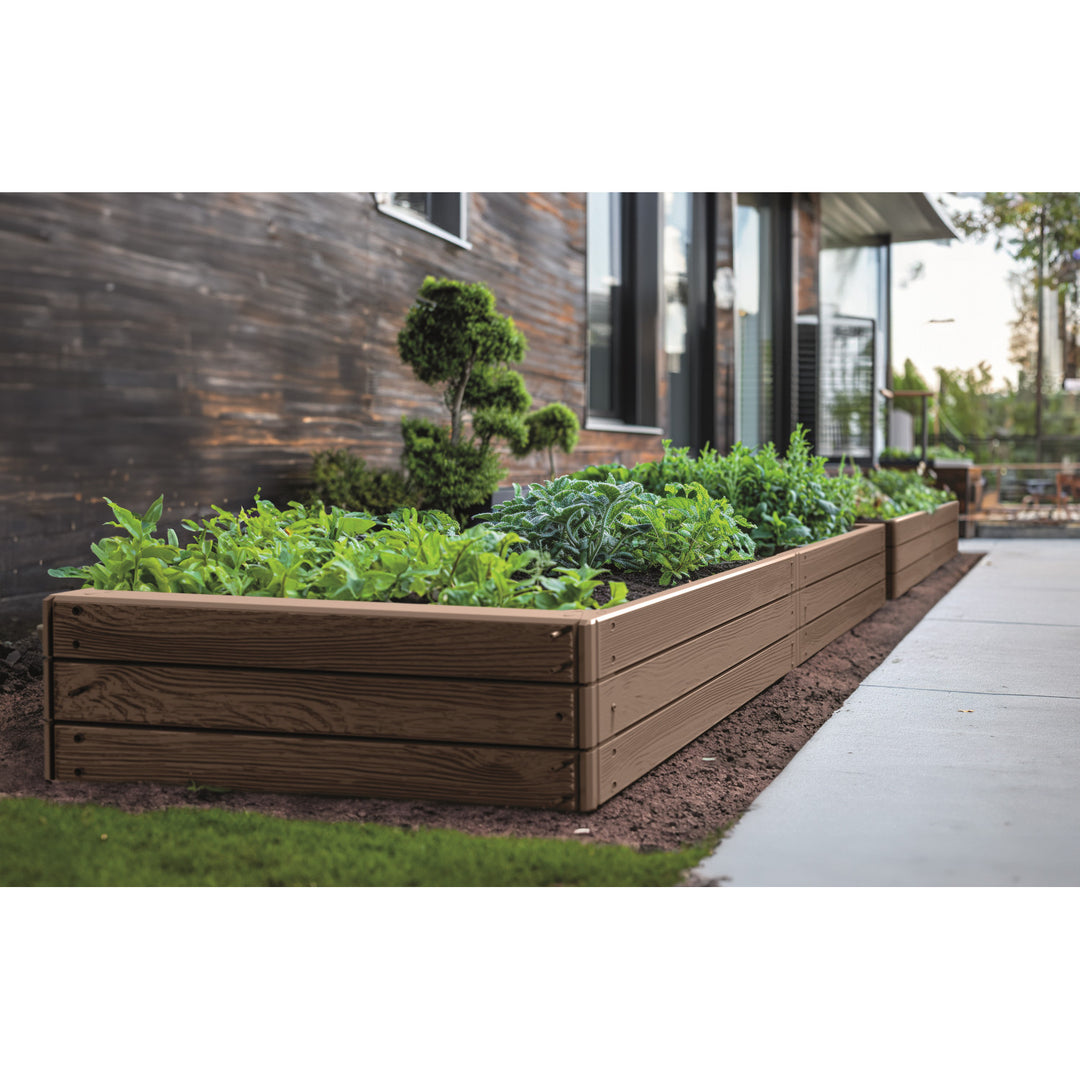 Prosperplast Base Woody havekantsten, 149 x 75 cm, vejrbestandig, modulopbygget, brun, IBWR-7587U
