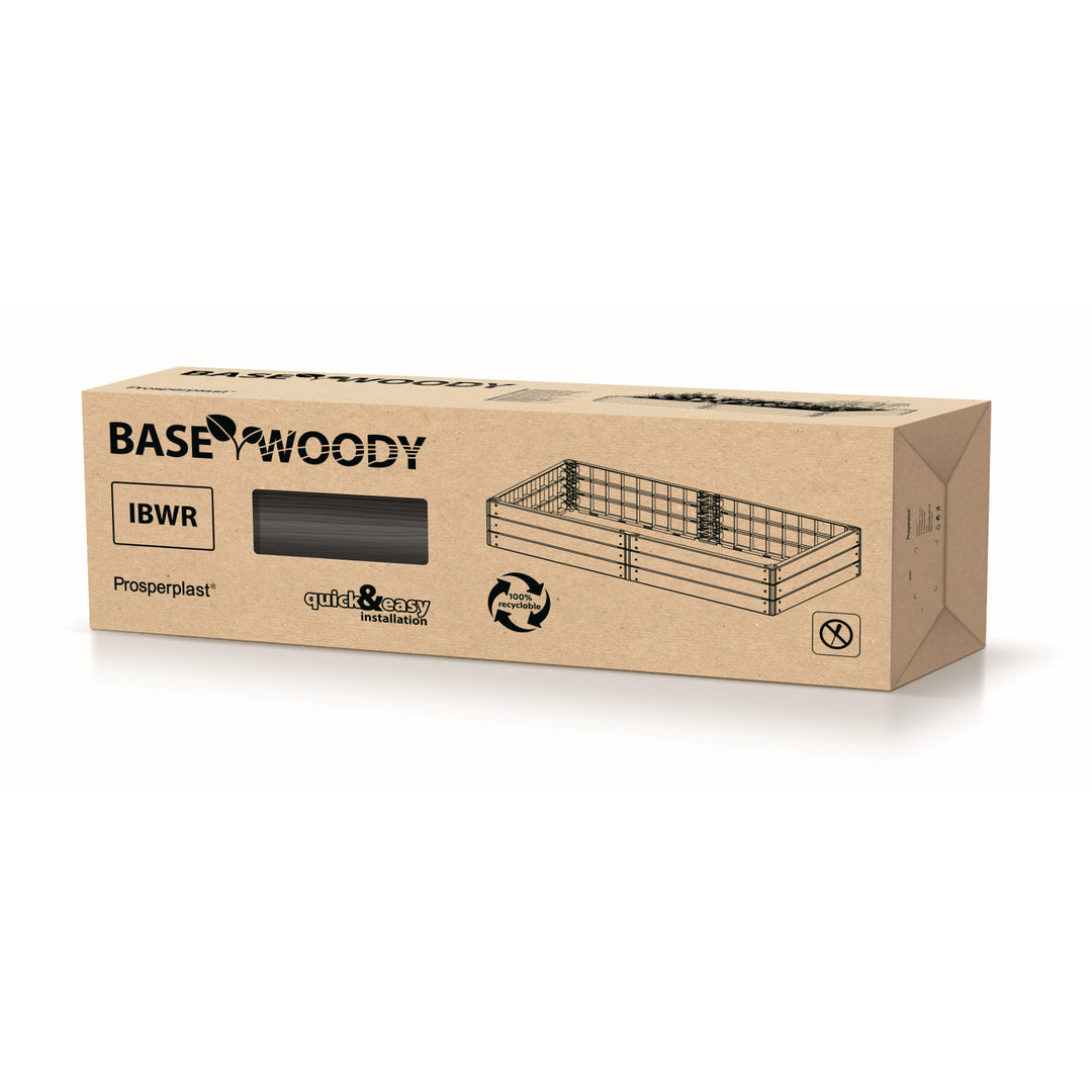 Prosperplast Base Woody havekantsten, 149 x 75 cm, vejrbestandig, modulopbygget, brun, IBWR-7587U
