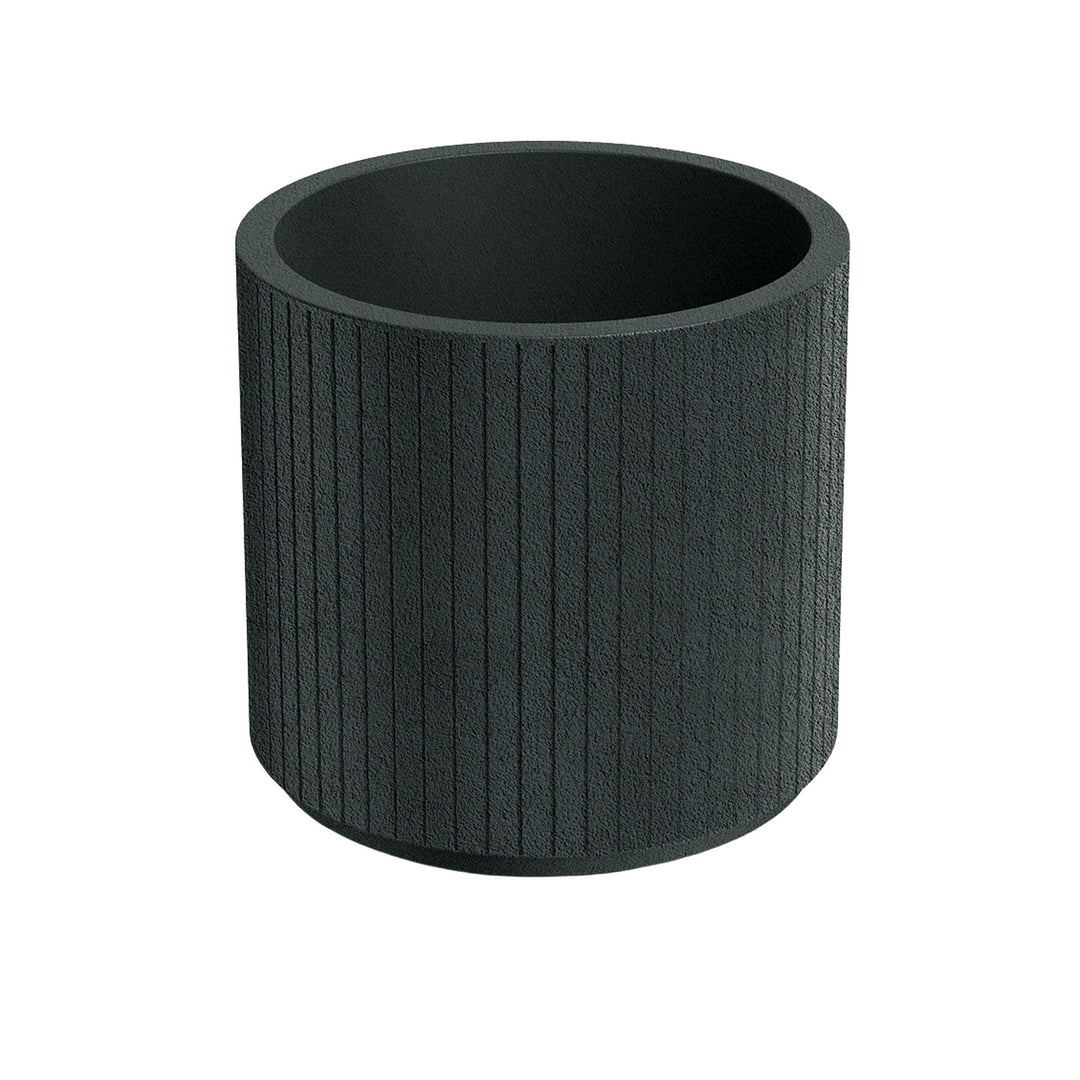 Ethick Coro Round-plantekrukke, diameter 40 cm, højde 36 cm, mat finish, vejrbestandig, drænhul, farve: mørk grafit, TCR40-109GR