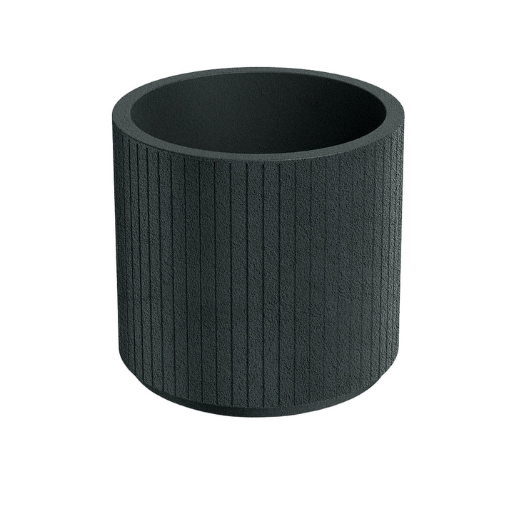 Ethick Coro Round-plantekrukke, diameter 40 cm, højde 36 cm, mat finish, vejrbestandig, drænhul, farve: mørk grafit, TCR40-109GR