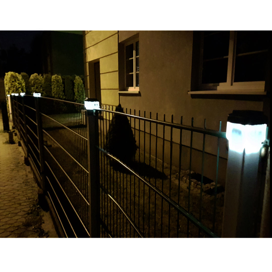 GreenBlue LED-solcellelampe til stolpe, 60x60 mm, konisk tag, GB126, 2 stk.