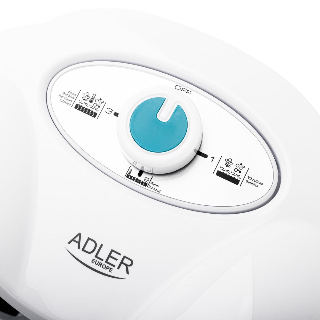 Adler fodmassager, boble-, vibrations- og varmemassage, infrarød, 4 ruller + 3 påsætningsdele, AD 2167 White