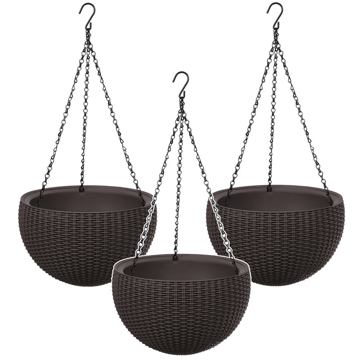 Keter Sphere Planter hængende urtepotte, brun, 3 stk.