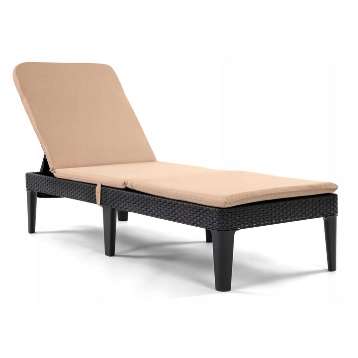 Jaipur-liggestolspude, farve: beige, stof: S-550 melange, størrelse: 190 x 60 cm, to fastgørelsessystemer, vandafvisende, kan vaskes i sin helhed, melange S-21