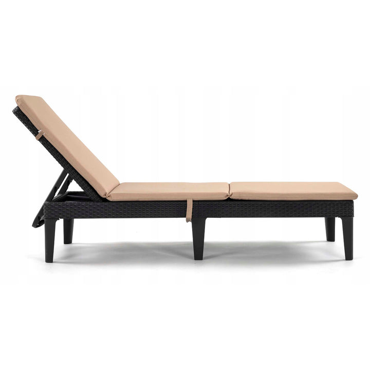 Jaipur-liggestolspude, farve: beige, stof: S-550 melange, størrelse: 190 x 60 cm, to fastgørelsessystemer, vandafvisende, kan vaskes i sin helhed, melange S-21