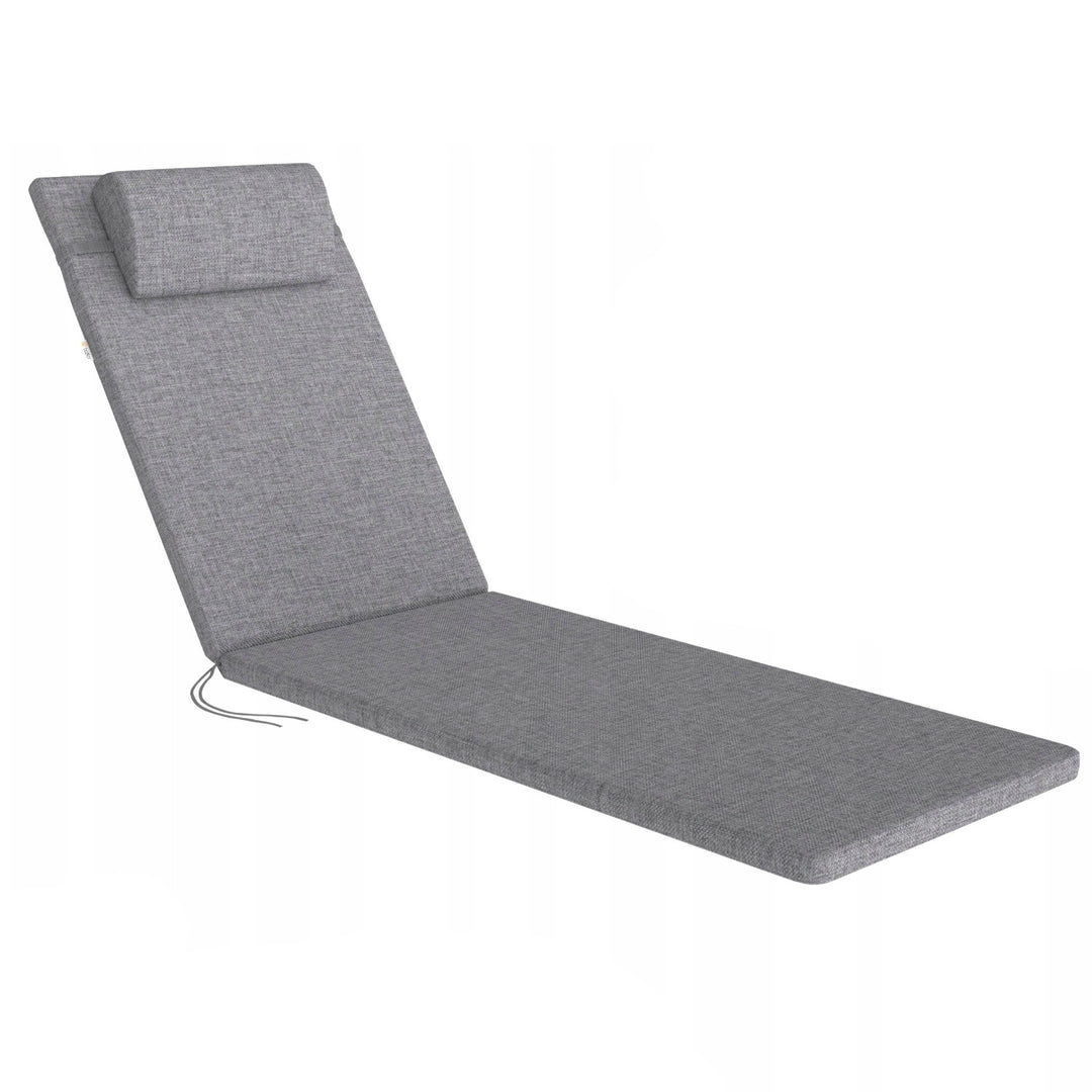 Madera-pude til liggestol, grå, stof S-550 melange, størrelse 190 x 55 cm, fastgøres med gummibånd, vandafvisende, melange S-23