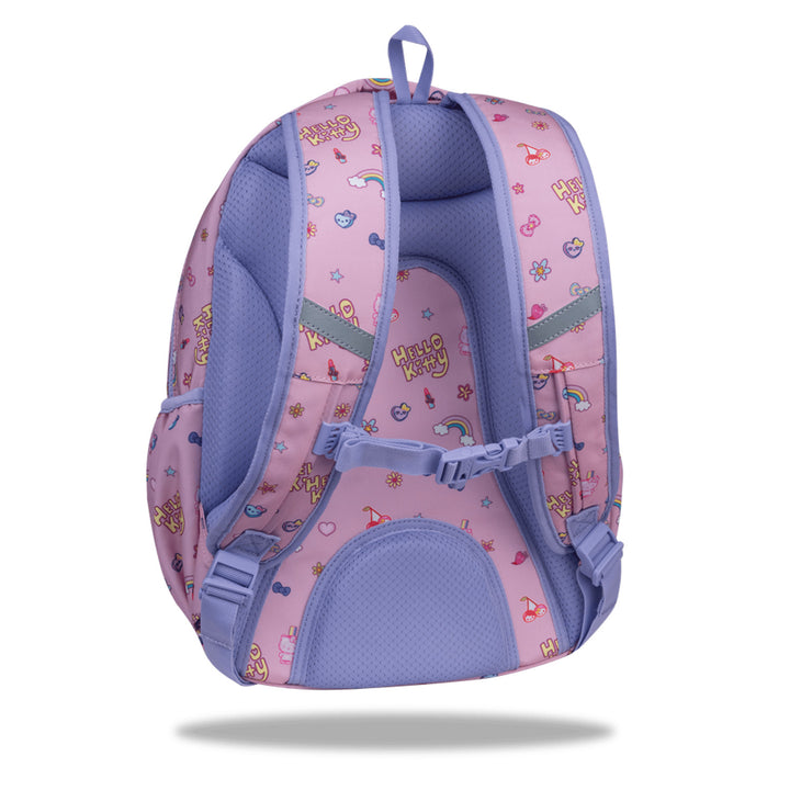 Hello Kitty Coolpack-skolerygsæk, størrelse Primo Pro (16"), formtilpasset ryg og polstrede skulderstropper, 2 hovedrum og lomme til bærbar computer, forstærket bund, F162025