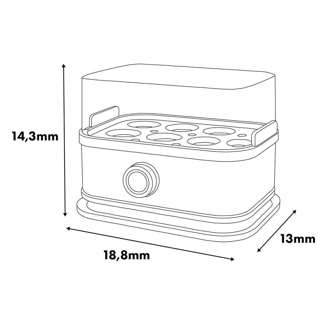 GreenBlue automatisk æggekoger, effekt 200 W, til op til 6 æg, målebæger, 220–240 V~, 50/60 Hz, GB359