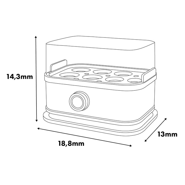 GreenBlue automatisk æggekoger, effekt 200 W, til op til 6 æg, målebæger, 220–240 V~, 50/60 Hz, GB359