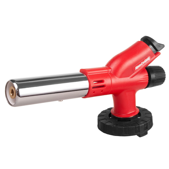 Alpen Camping gasbrænder til patroner, flamtemperatur 1300 °C, piezo-tænding, flammejustering, ETNA + 4 stk. 227 g GreenBlue gaspatroner. Certifikat: Pi 0875, overholder standarden EN417