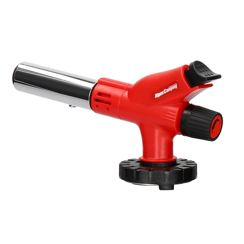 Alpen Camping gasbrænder til patroner, flamtemperatur 1300 °C, piezo-tænding, flammejustering, ETNA + 4 stk. 227 g GreenBlue gaspatroner. Certifikat: Pi 0875, overholder standarden EN417