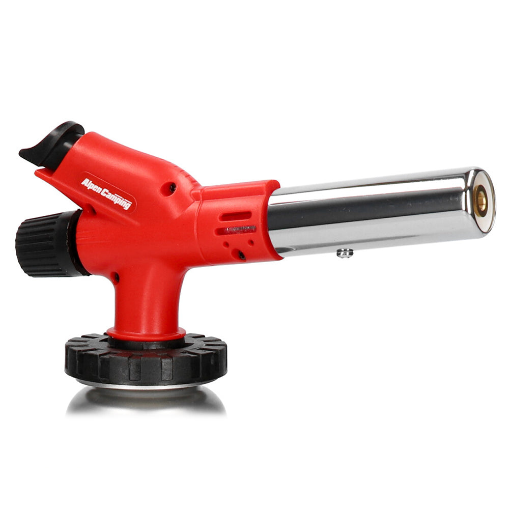 Alpen Camping gasbrænder til patroner, flamtemperatur 1300 °C, piezo-tænding, flammejustering, ETNA + 4 stk. 227 g GreenBlue gaspatroner. Certifikat: Pi 0875, overholder standarden EN417