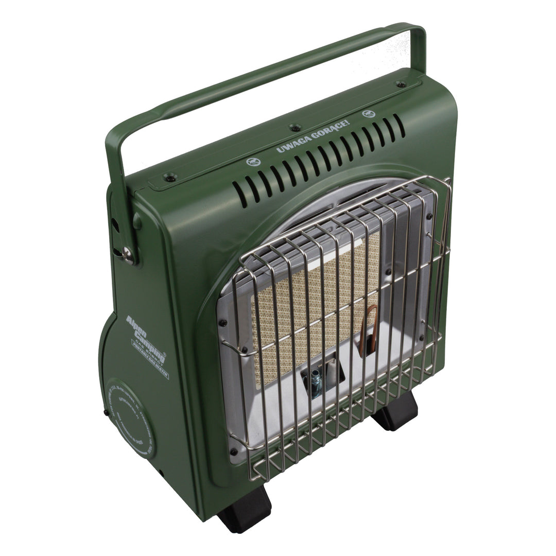 Alpen Camping bærbar gaskomfur, 2-i-1, gasforbrug 124 g/t, piezo-tænding, ICELAND IK-1000 PRO+ 4 x gaspatroner à 227 g GreenBlue. Certifikat: Pi 0875, overholder standarden EN417