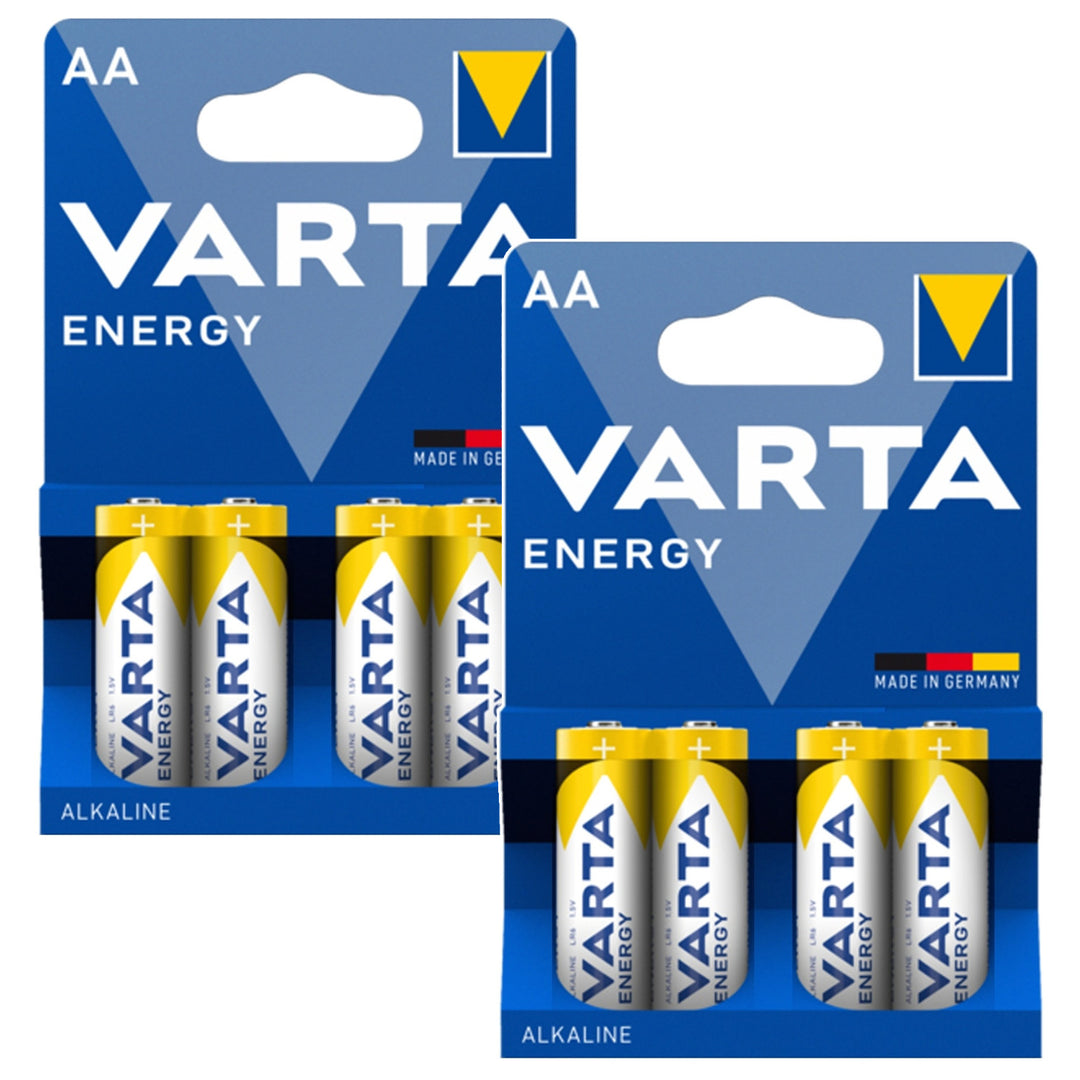 8 stk. R-06 LR06 AA 1,5 V Varta Energy alkalibatterier