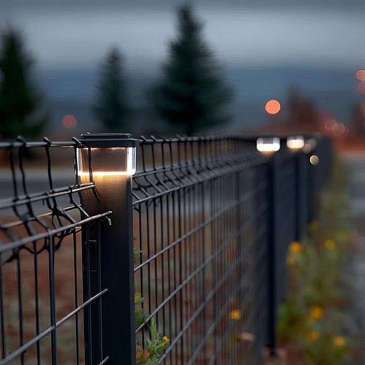 GreenBlue LED-solcellelampe til stolpe, 80 x 80 mm, konisk skærm, 3200 K, GB127 WW, 4 stk.