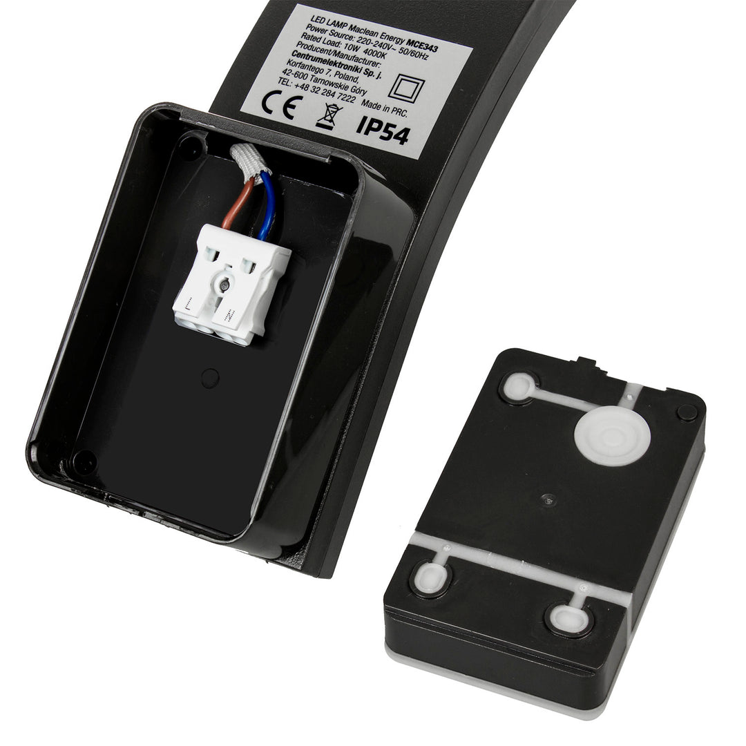 Maclean LED-facadelampe, 800 lm, IP54, 10 W, naturlig hvid farve (4000 K), sort, MCE343 B, 2 stk.