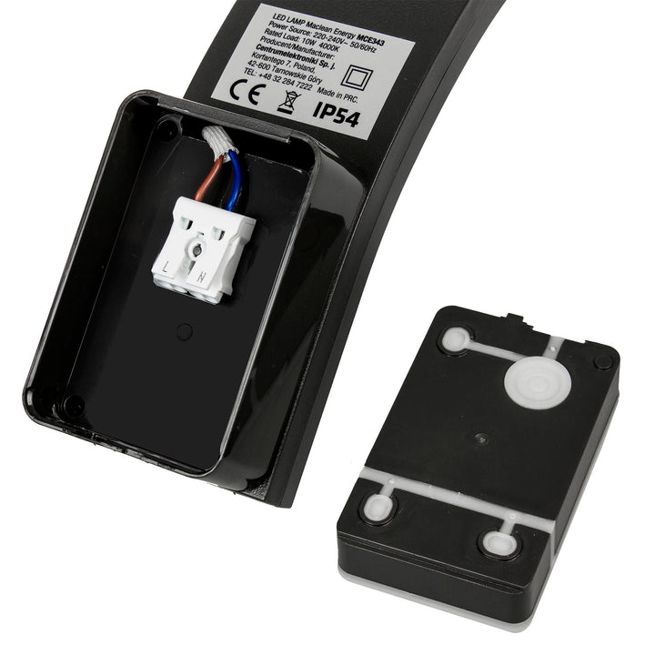 Maclean LED-facadelampe, 800 lm, IP54, 10 W, naturlig hvid farve (4000 K), sort, MCE343 B, 2 stk.