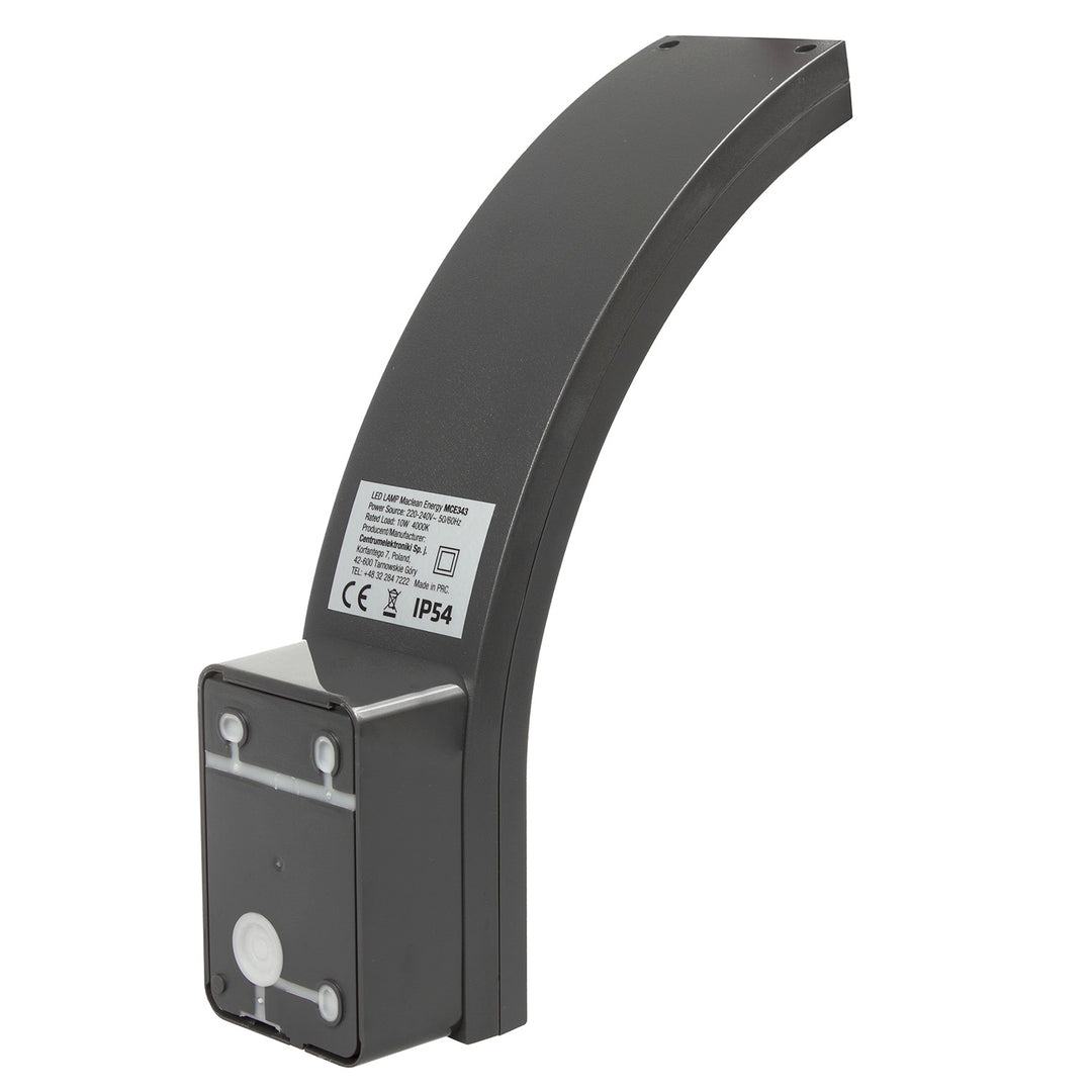 Maclean LED-facadelampe, 800 lm, 10 W, lysfarve: naturlig hvid (4000 K), farve: grå, MCE343 GR, 2 stk.