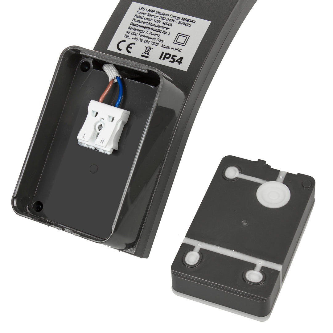 Maclean LED-facadelampe, 800 lm, 10 W, lysfarve: naturlig hvid (4000 K), farve: grå, MCE343 GR, 2 stk.