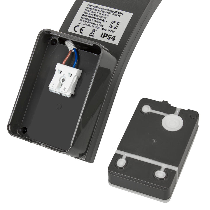 Maclean LED-facadelampe, 800 lm, 10 W, lysfarve: naturlig hvid (4000 K), farve: grå, MCE343 GR, 2 stk.