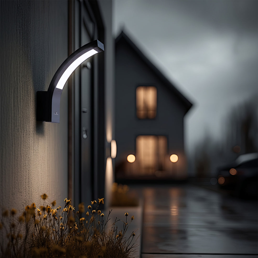 Maclean LED-facadelampe, 800 lm, 10 W, lysfarve: naturlig hvid (4000 K), farve: grå, MCE343 GR, 2 stk.