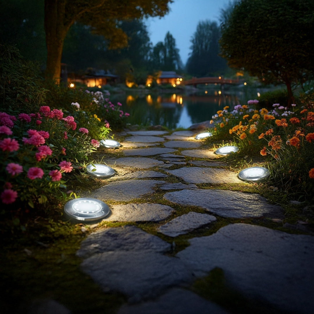 Maclean IP44 solcelledrevet LED-haveportlampe, 12 SMD-LED'er, 4000K, Ni-MH 600 mAh, 0,7 W, MCE318, 4 stk.