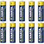 10 stk. R-06 LR6 AA 1,5 V alkalibatterier fra Varta Industrial 4006