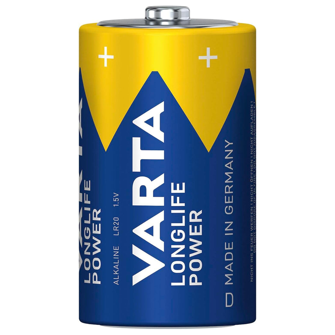 6 stk. R-20 R20 D 1,5 V alkalinebatterier Longlife Power fra Varta