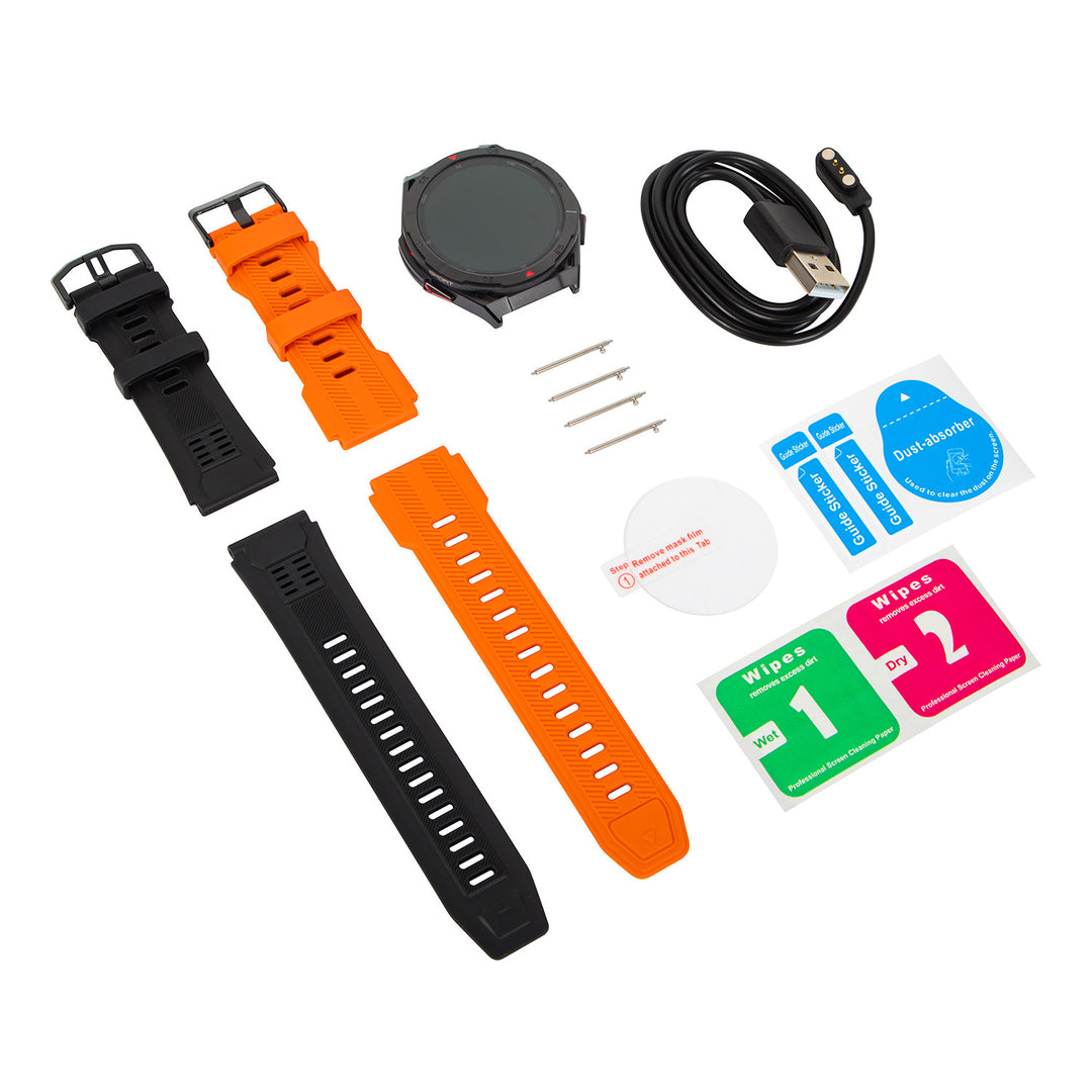 BLOW X14 Pro smartwatch, 1,43" AMOLED-skærm, 490 mAh batteri, GPS, 4 GB RAM og 256 MB lagerplads, sundhedsfunktioner, rem i 2 farver, 89-016#