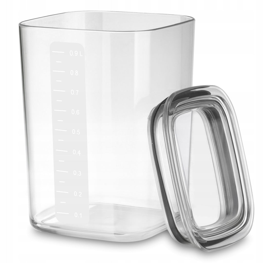 Practic køkkenbeholdere til løse fødevarer, rumindhold 0,6 l, 0,9 l, 1,5 l, låg med tætningsring,