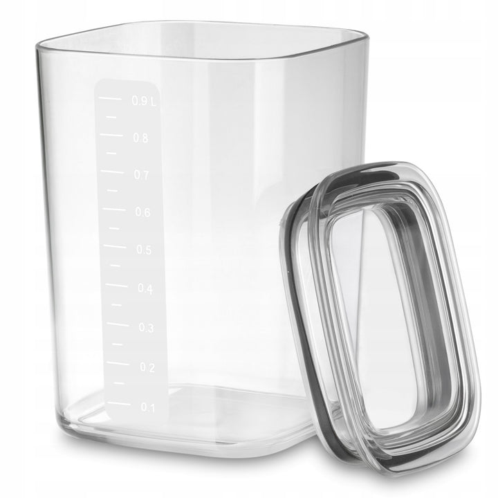 Practic køkkenbeholdere til løse fødevarer, rumindhold 0,6 l, 0,9 l, 1,5 l, låg med tætningsring,