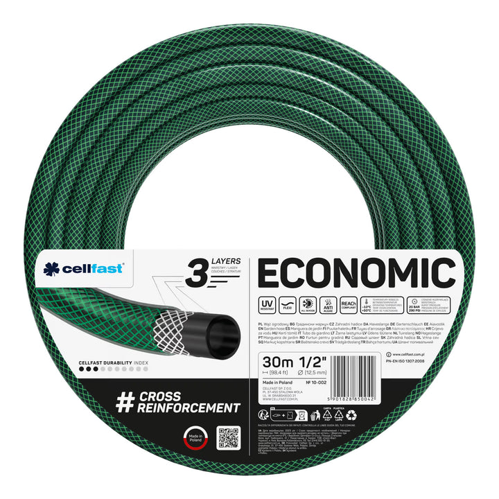 Cellfast Aluplus slangevogn 1/2" 60 m + Cellfast Economic haveslange 1/2" 30 m