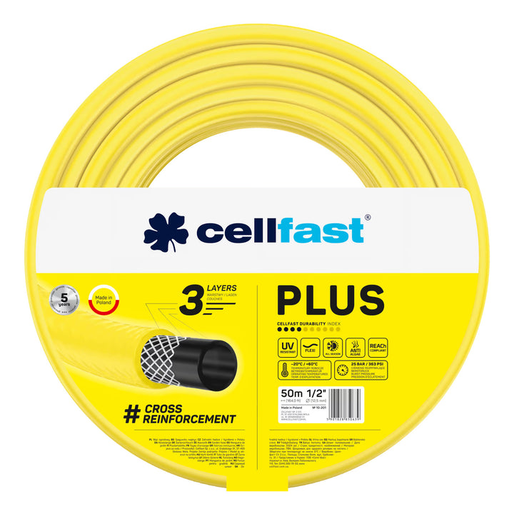 Cellfast Aluplus slangevogn 1/2" 60 m + Cellfast Plus haveslange 1/2" 50 m