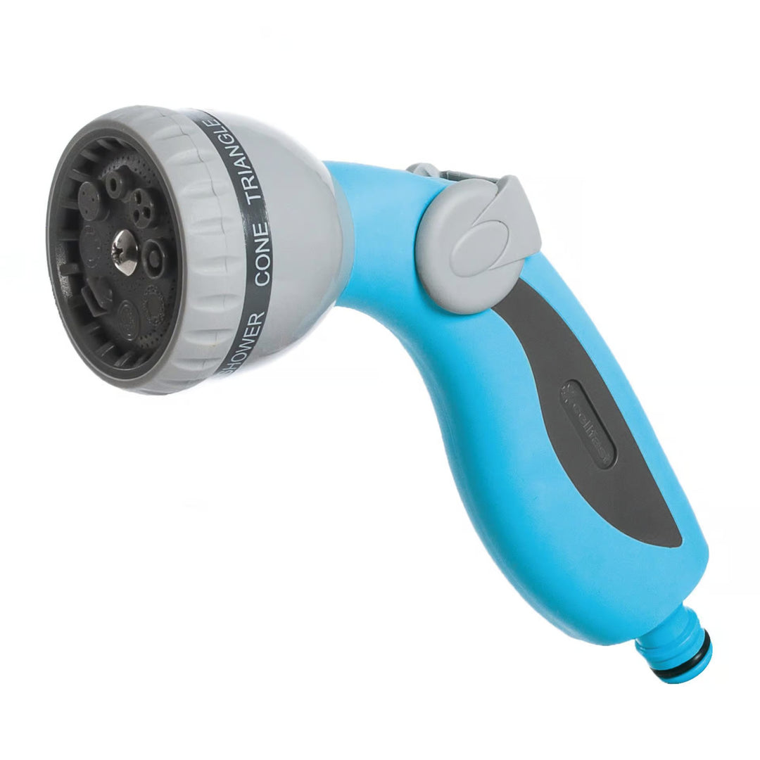 Economic haveslange 1/2" 50 m + stativ, tilslutning med 3/4" indvendigt gevind, tilslutning med udvendigt gevind 1/2", hurtigkobling med gennemgang og stop 1/2" + 8-funktioners sprøjtepistol Cellfast Mix Ideal