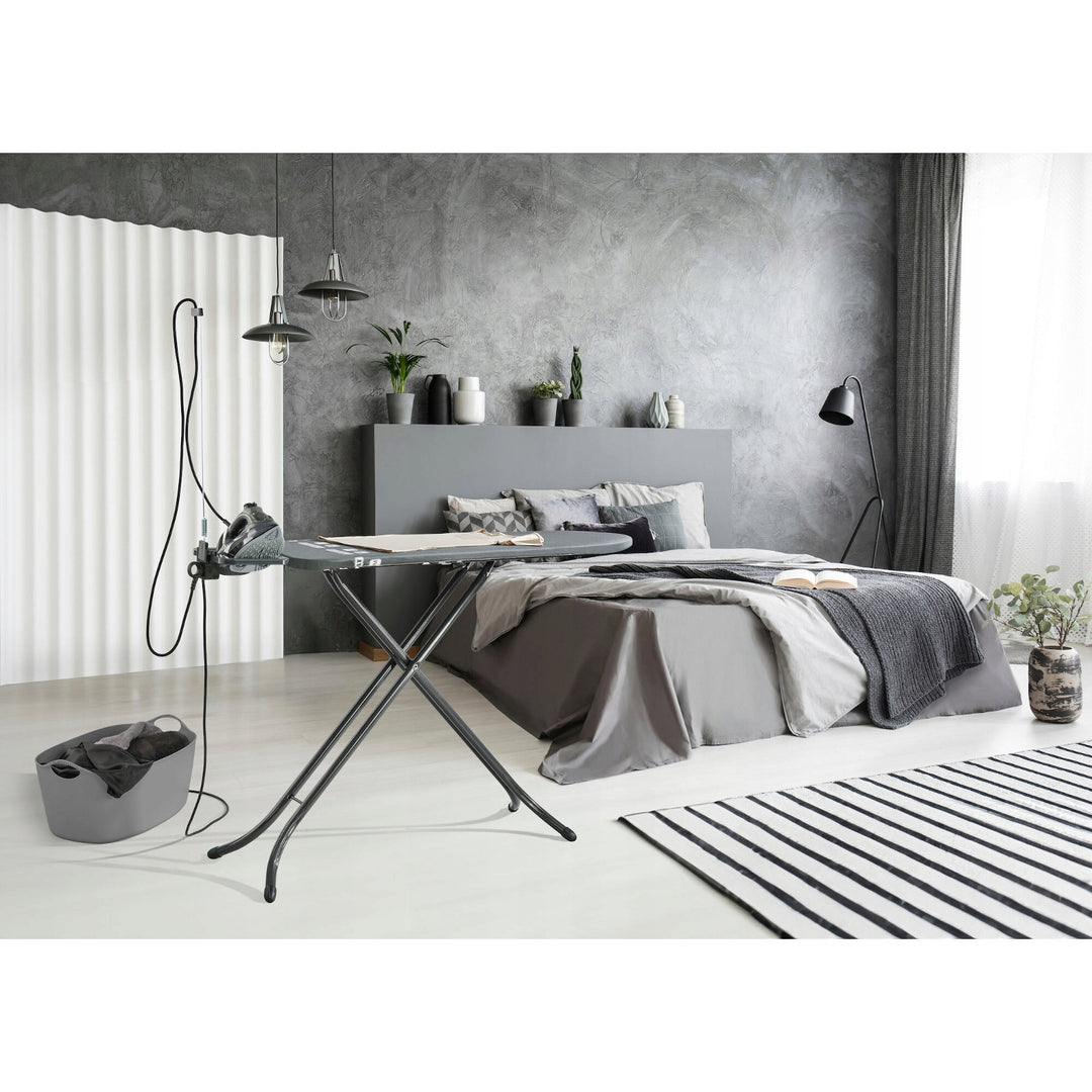 Leifheit Air Board M Black Plus strygebræt, reflekterer varme og damp, højdejustering, 72485