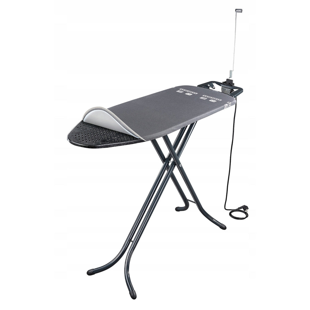 Leifheit Air Board M Black Plus strygebræt, reflekterer varme og damp, højdejustering, 72485