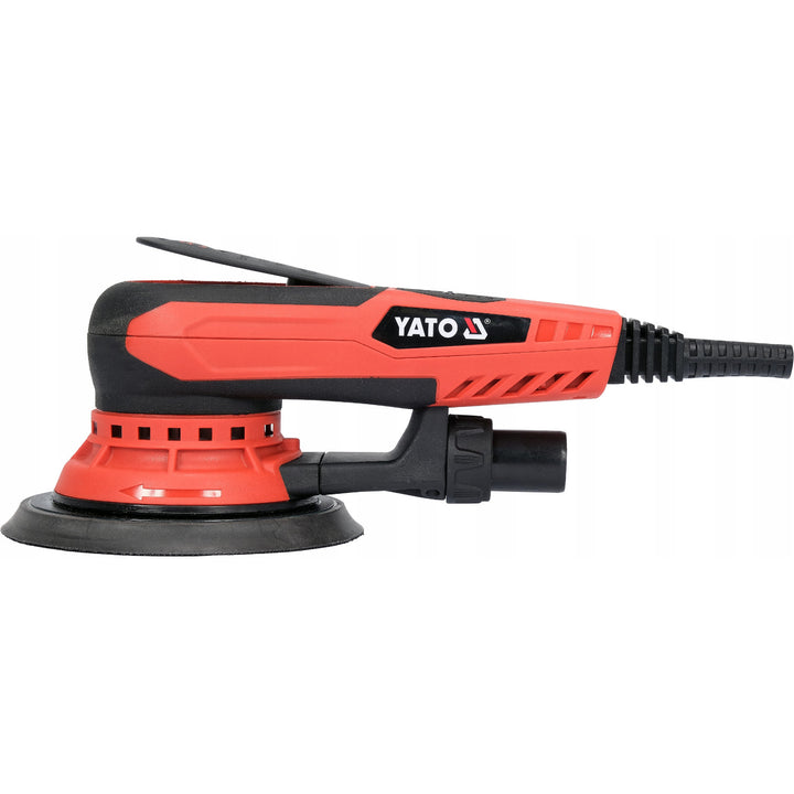 Yato excentersliber, 150 mm, effekt 350 W, omdrejningstal 4000–10000 omdr./min., ledningslængde 3 m, mulighed for tilslutning af støvsuger, YT-82206