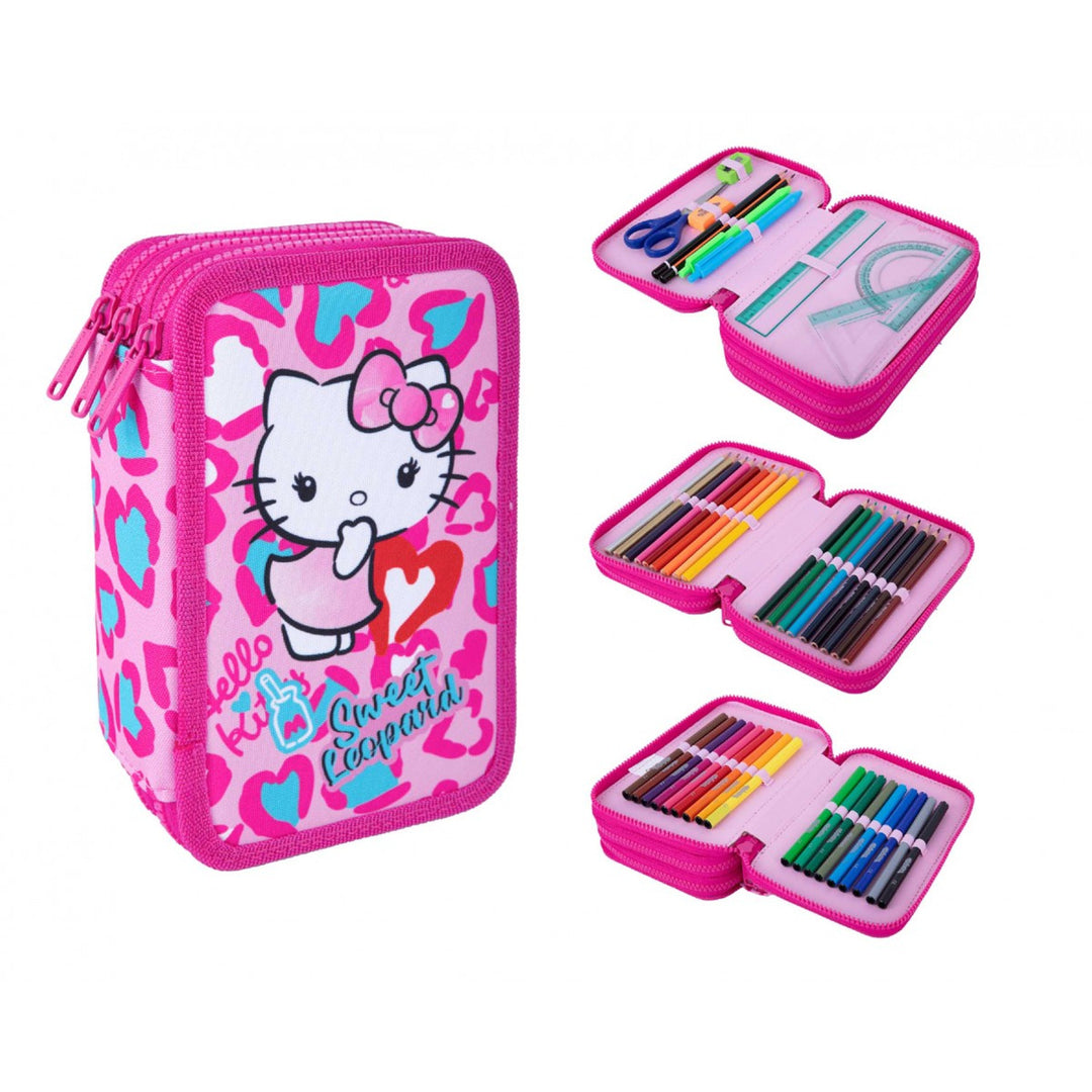 Hello Kitty Coolpack-skolesæt, Jerry-rygsæk med 3 rum (15"), Jumper 3-penal med tilbehør samt en sportstaske til sko