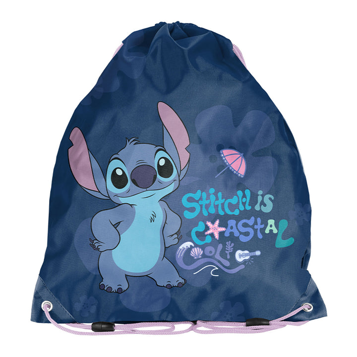 Stitch Paso-skolesæt, rygsæk med to rum, refleksdetaljer og forstærket ryg, penal uden indhold og med holdere til skriveartikler, skosæk, der kan bæres på ryggen, DS26XX