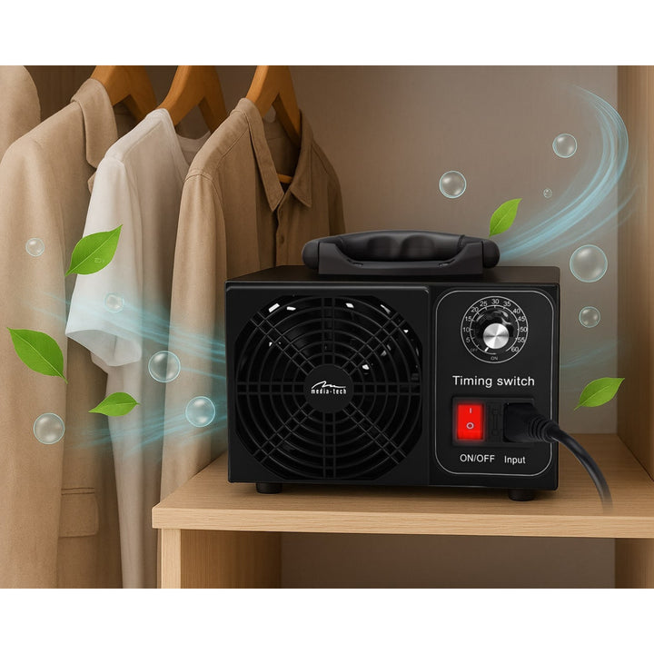 Professionel ozongenerator til desinfektion og luftrensning, Mediatech, Ozonudledning: 60.000 mg/h, TIMER, Effekt: 140 W, metalhus