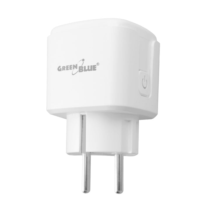 GreenBlue WiFi-stik med fjernbetjening, Android/iOS/Alexa/Google Home, timer, wattmåler, maks. 16 A/3840 W, GB735 W, 2 stk.