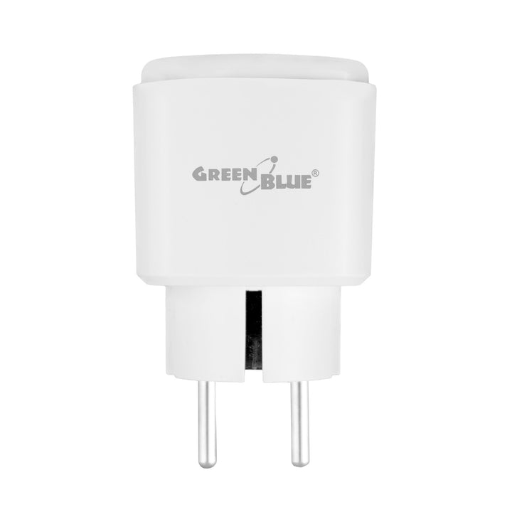 GreenBlue WiFi-stik med fjernbetjening, Android/iOS/Alexa/Google Home, timer, wattmåler, maks. 16 A/3840 W, GB735 W, 2 stk.