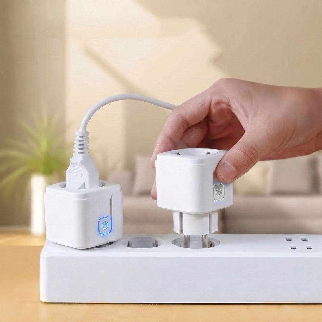GreenBlue WiFi-stik med fjernbetjening, Android/iOS/Alexa/Google Home, timer, wattmåler, maks. 16 A/3840 W, GB735 W, 2 stk.