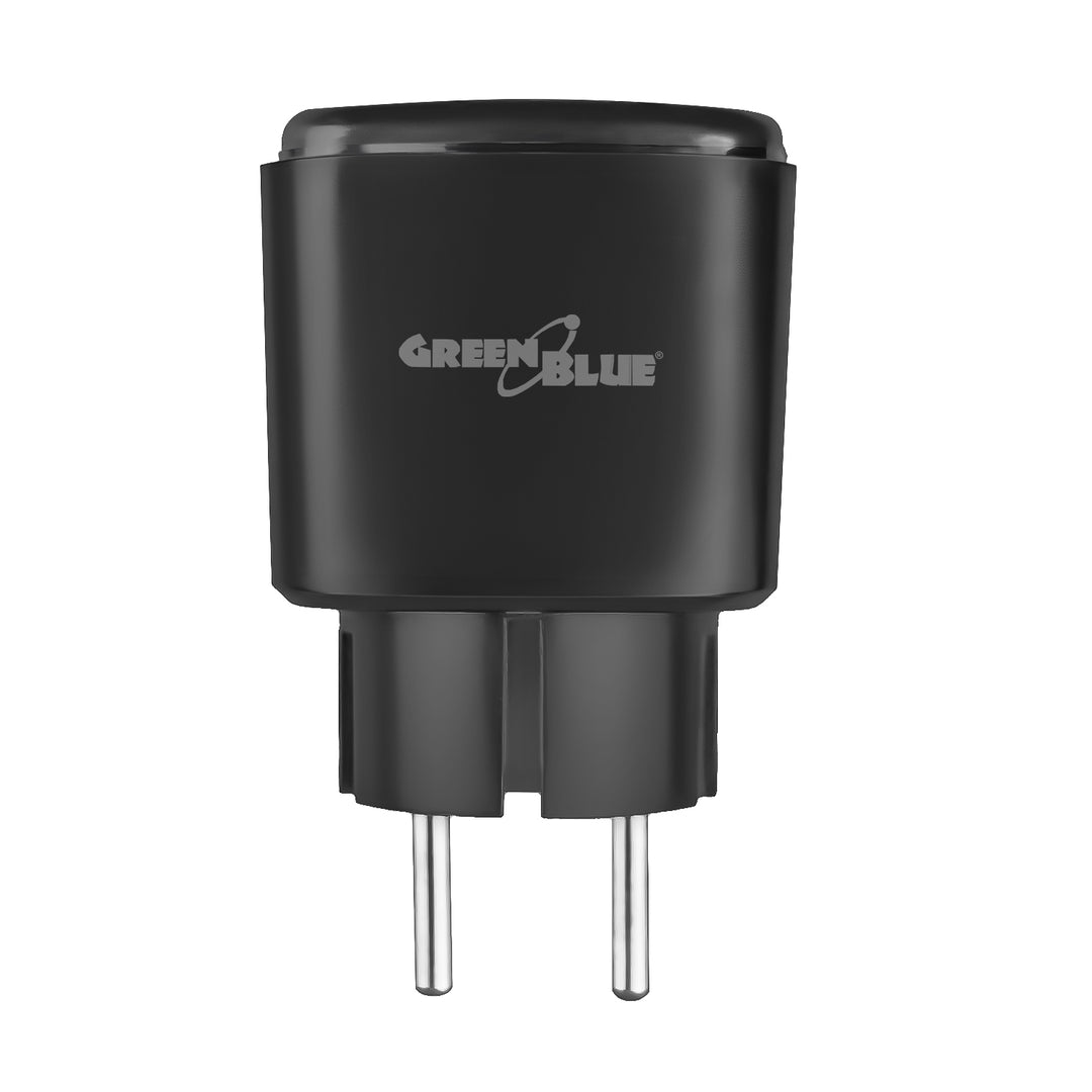 GreenBlue WiFi-stik med fjernbetjening, Android/iOS/Alexa/Google Home, timer, wattmåler, maks. 16 A/3840 W, GB735 B, 2 stk.