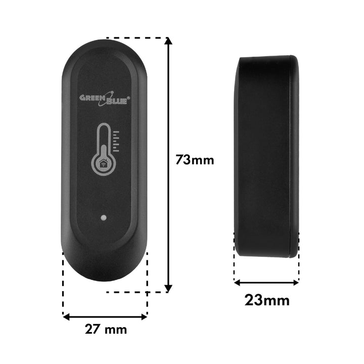 GreenBlue udendørs WiFi-temperatur- og fugtighedssensor, Android/iOS, 3,0 V DC, LR03x2, IP65, GB741, 2 stk.