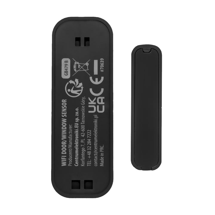 Trådløs kontaktor / WiFi-åbningssensor fra GreenBlue, Android/iOS, til døre / vinduer, 3,0 V DC, LR03x2, GB479 B, 2 sæt