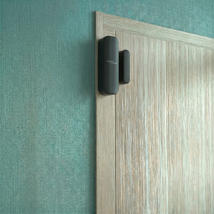 Trådløs kontaktor / WiFi-åbningssensor fra GreenBlue, Android/iOS, til døre / vinduer, 3,0 V DC, LR03x2, GB479 B, 2 sæt