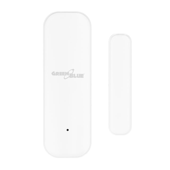 Trådløs kontaktor / åbningssensor med WiFi fra GreenBlue, Android/iOS, til døre / vinduer, 3,0 V DC, LR03x2, GB479 W, 2 sæt