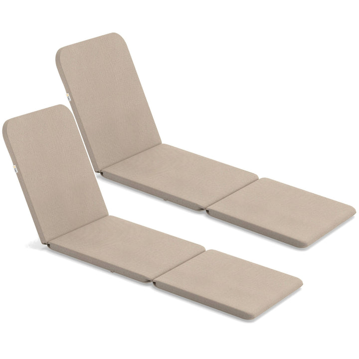 Jaipur-pude til liggestol, farve: beige, stof: S-550 melange, størrelse: 190 x 60 cm, to fastgørelsessystemer, vandtæt, kan vaskes i sin helhed, melange S-21, 2 stk.