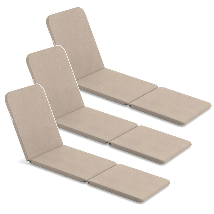 Jaipur-pude til liggestol, farve: beige, stof: S-550 melange, størrelse: 190 x 60 cm, to fastgørelsessystemer, vandtæt, kan vaskes i sin helhed, melange S-21, 3 stk.
